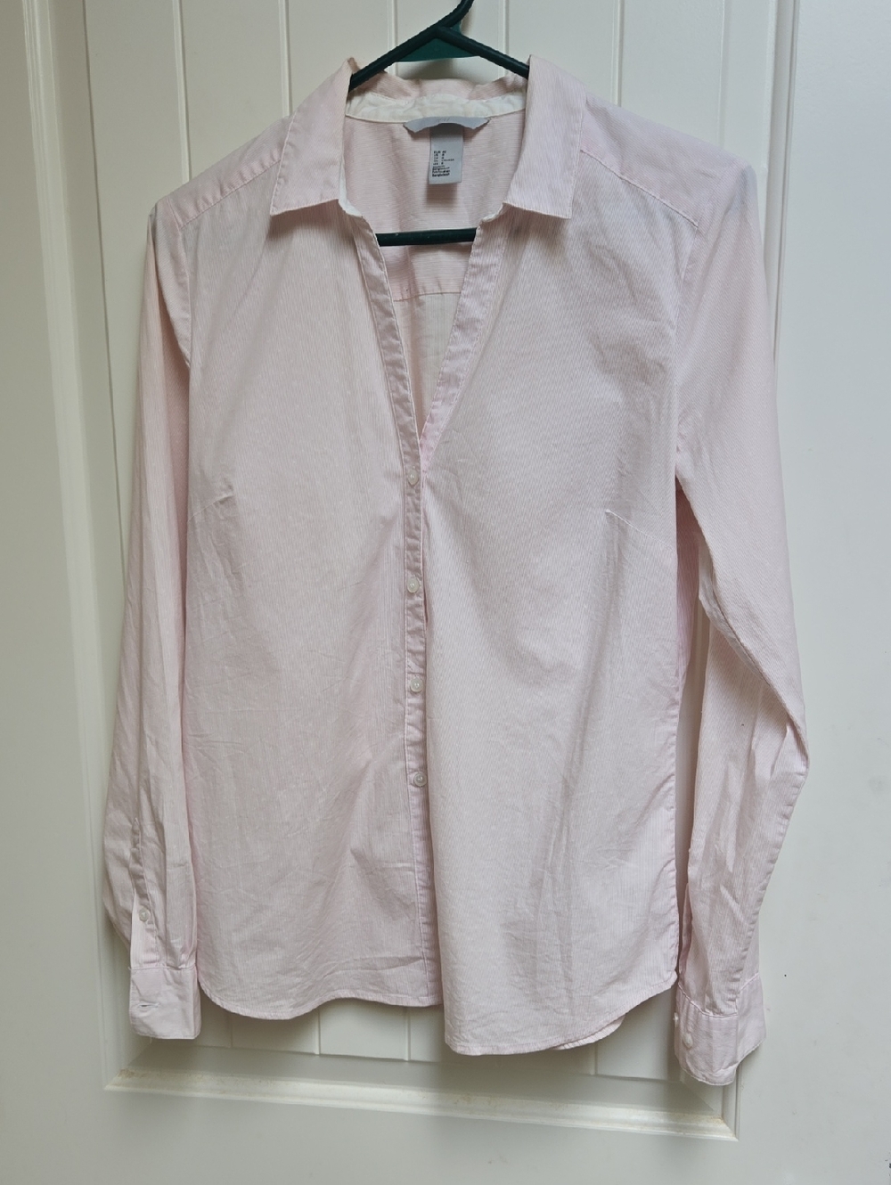 H&M Women's Light Pink Cotton Button-Down Shirt US size 8